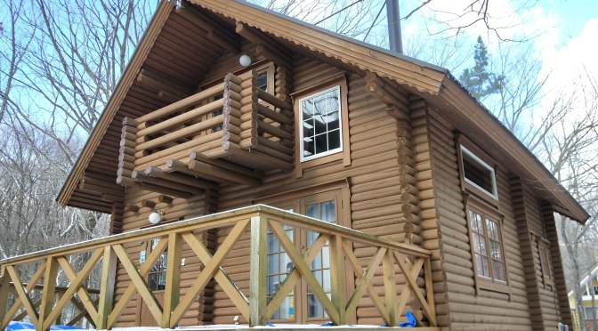 那須のログハウス別荘民泊準備中！